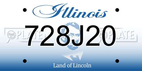 728J20 Illinois License Plate