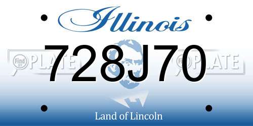728J70 Illinois License Plate