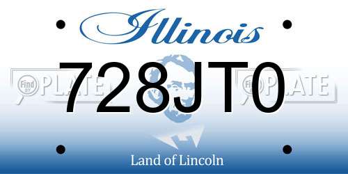 728JT0 Illinois License Plate
