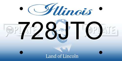 728JTO Illinois License Plate
