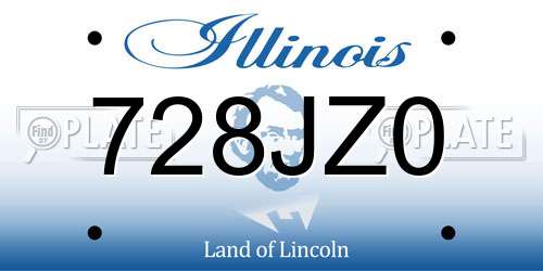 728JZ0 Illinois License Plate