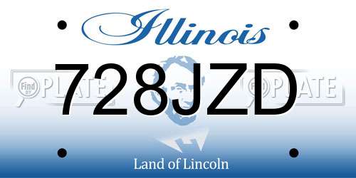 728JZD Illinois License Plate