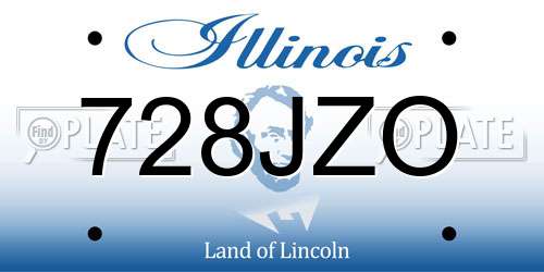 728JZO Illinois License Plate