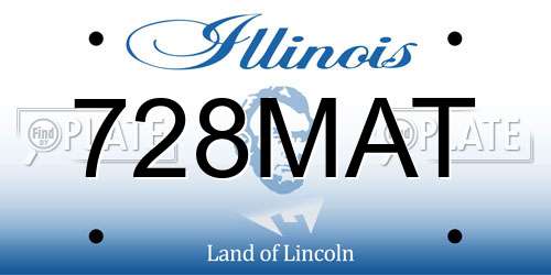 728MAT Illinois License Plate