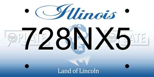 728NX5 Illinois License Plate