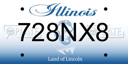 728NX8 Illinois License Plate