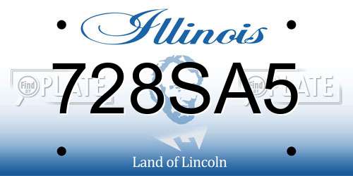 728SA5 Illinois License Plate