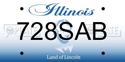 728SAB Illinois License Plate
