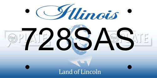 728SAS Illinois License Plate