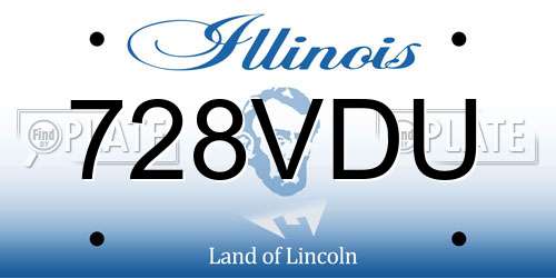 728VDU Illinois License Plate