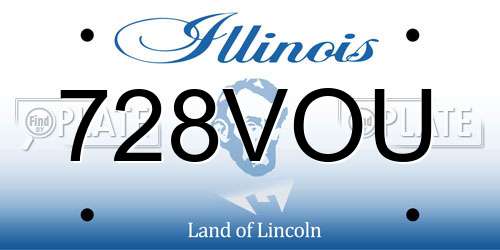 728VOU Illinois License Plate
