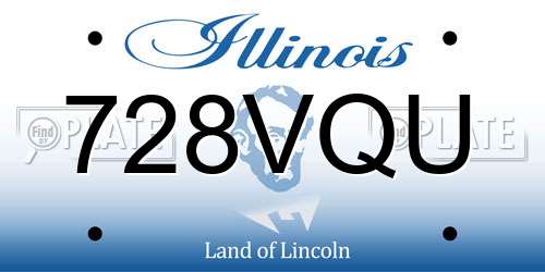 728VQU Illinois License Plate