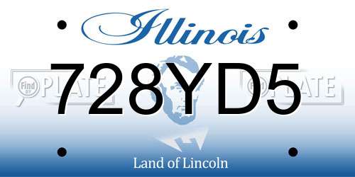 728YD5 Illinois License Plate
