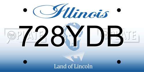 728YDB Illinois License Plate