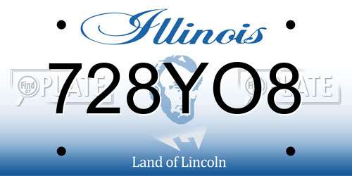 728YO8 Illinois License Plate