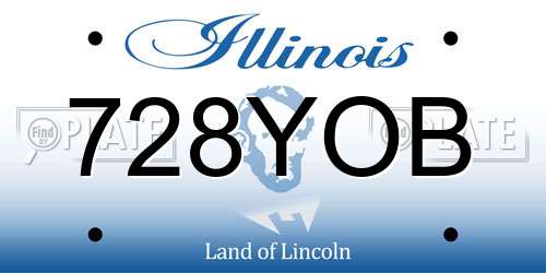 728YOB Illinois License Plate