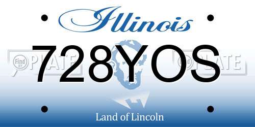 728YOS Illinois License Plate