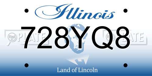 728YQ8 Illinois License Plate