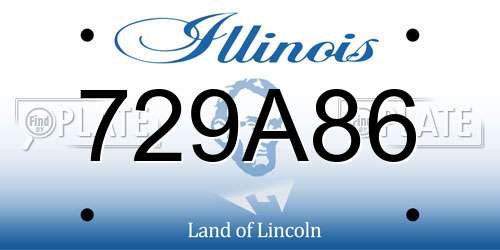 729A86 Illinois License Plate