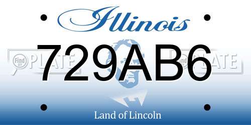 729AB6 Illinois License Plate
