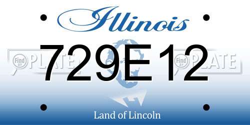 729E12 Illinois License Plate