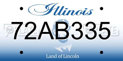 72AB335 Illinois License Plate