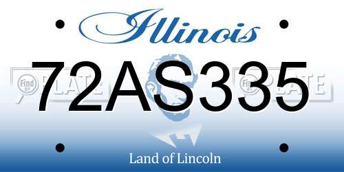 72AS335 Illinois License Plate