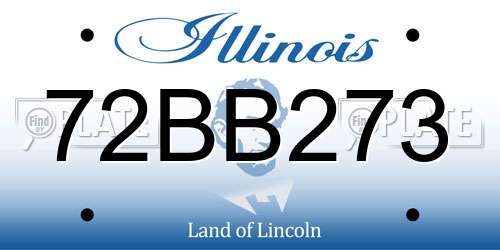 72BB273 Illinois License Plate