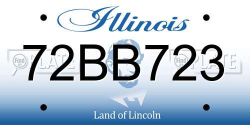 72BB723 Illinois License Plate