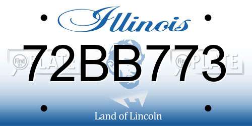 72BB773 Illinois License Plate
