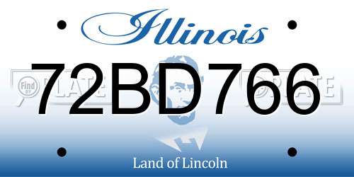 72BD766 Illinois License Plate