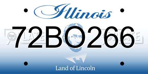 72BO266 Illinois License Plate