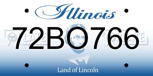 72BO766 Illinois License Plate
