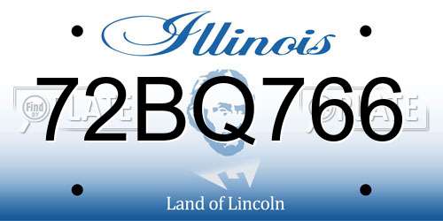 72BQ766 Illinois License Plate