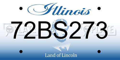 72BS273 Illinois License Plate