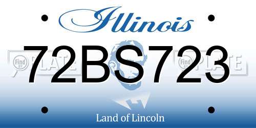 72BS723 Illinois License Plate