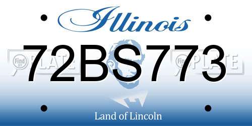 72BS773 Illinois License Plate