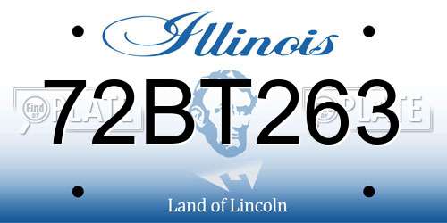 72BT263 Illinois License Plate