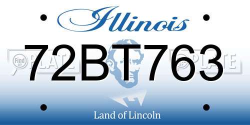 72BT763 Illinois License Plate