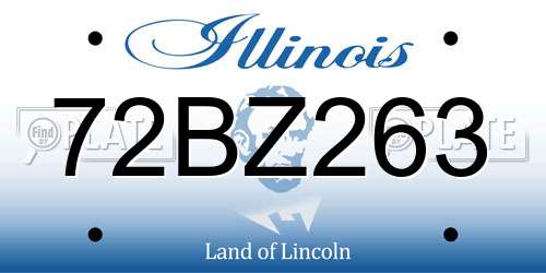 72BZ263 Illinois License Plate