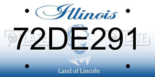 72DE291 Illinois License Plate