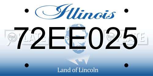 72EE025 Illinois License Plate