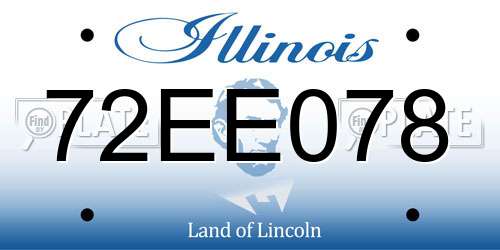 72EE078 Illinois License Plate