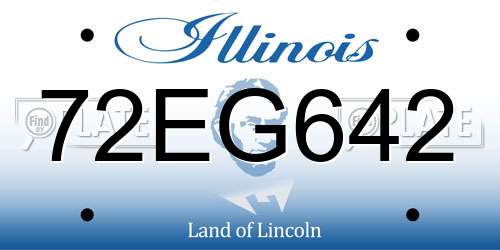 72EG642 Illinois License Plate