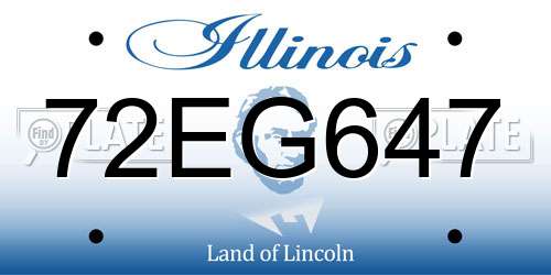 72EG647 Illinois License Plate