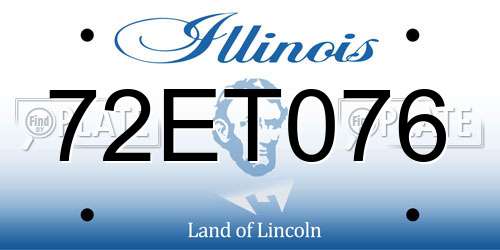72ET076 Illinois License Plate