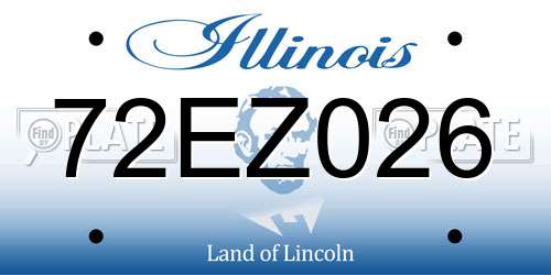 72EZ026 Illinois License Plate