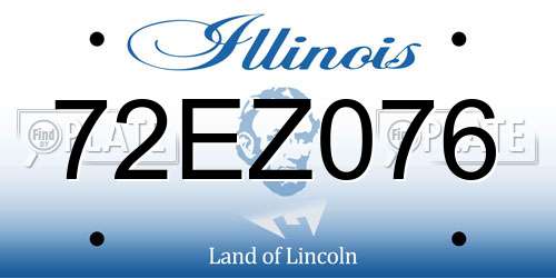 72EZ076 Illinois License Plate