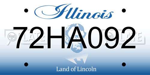72HA092 Illinois License Plate