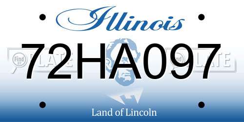 72HA097 Illinois License Plate